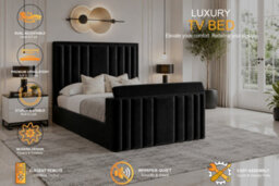 Derwent Tv Bed With Ottoman Gas Lift Storge Black - thumbnail 5