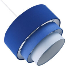 Happy Homewares Contemporary Round Triple Tier Midnight Blue Cotton Fabric Pendant Light Shade - thumbnail 5
