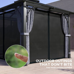 Outsunny 3X3(M) Hardtop Gazebo With Polycarbonate Roof & Sides, Grey - thumbnail 7