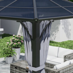 Outsunny 3X3(M) Hardtop Gazebo With Polycarbonate Roof & Sides, Grey - thumbnail 9