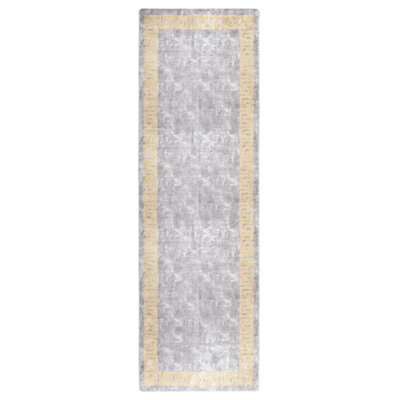 Berkfield Rug Washable 80X300 Cm Grey Anti Slip