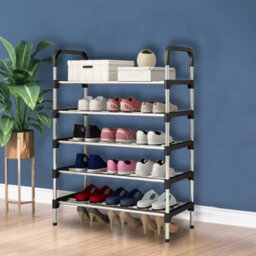 5 Tier Black Cabinet Holder Shelf Shoe Rack Stand Shelf - thumbnail 6