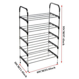 5 Tier Black Cabinet Holder Shelf Shoe Rack Stand Shelf - thumbnail 2
