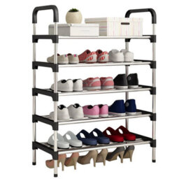 5 Tier Black Cabinet Holder Shelf Shoe Rack Stand Shelf - thumbnail 4