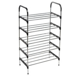 5 Tier Black Cabinet Holder Shelf Shoe Rack Stand Shelf - thumbnail 1