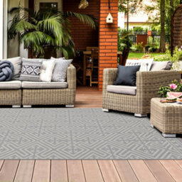 Homeart Outdoor Rugs Easy Cleaning Area Rugs For Balcony,garden,picnic,uv Weather Resistant Grey Cream, 140 X 200 Cm - thumbnail 3