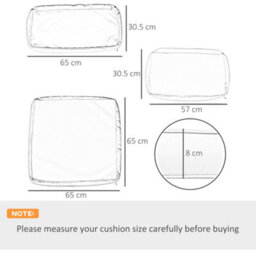 Outsunny Garden Rattan Sofa Set Polyester Cover Replacement No Cushion Cream - thumbnail 3