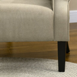 Homcom Upholstered Modern Accent Chair, Armchair With Wood Legs, Beige - thumbnail 8