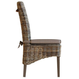 FWSTYLE Set Of 2 Ready Assembled Rattan Dining Chairs With Cushion - thumbnail 2