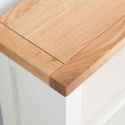 Farro White 3 Tier Small Bookcase - Painted With Oak Top - By Roseland Furniture - thumbnail 6