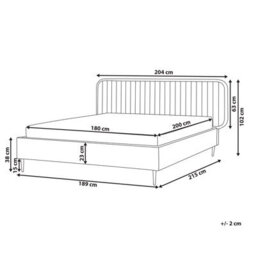 Beliani Bed Velvet Brin 180 X 200 Cm (Eu Super King) Taupe - thumbnail 3