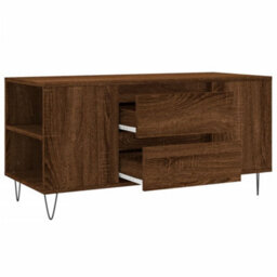 Berkfield Modern Coffee Table Brown Oak 102X44.5X50 Cm Engineered Wood - thumbnail 6