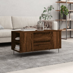 Berkfield Modern Coffee Table Brown Oak 102X44.5X50 Cm Engineered Wood - thumbnail 2
