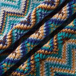 Living And Home Blue Bohemian Style Sofa Blanket/knitted Throwaway 170Cm L X 127Cm W - thumbnail 8