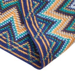 Living And Home Blue Bohemian Style Sofa Blanket/knitted Throwaway 170Cm L X 127Cm W - thumbnail 6