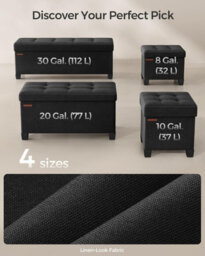 LEDREM Storage Ottoman, Foldable Small Ottoman Foot Rest,ink Black - thumbnail 4
