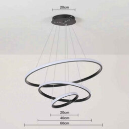 Modern 3 Ring Pendant Light, Dimmable Hanging Ceiling Lamp For Kitchen And Living Room. - thumbnail 2