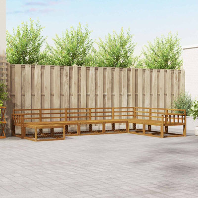 Walplus Outdoor Sofa Set 8 Pcs Natural Solid Acacia Wood - image 1