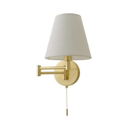 Valuelights Sonia Pair Of Brushed Gold Swing Arm Wall Lights With Tapered Shade And Bulbs - thumbnail 7