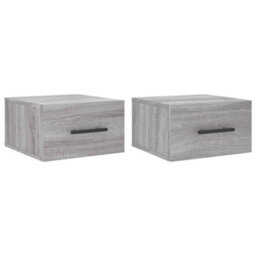 Berkfield Wall-Mounted Bedside Cabinets 2 Pcs Grey Sonoma 35X35X20 Cm - thumbnail 2