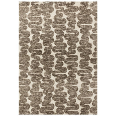 Brown Abstract Modern Easy To Clean Rug For Bedroom & Living Room-120Cm X 170Cm - image 1