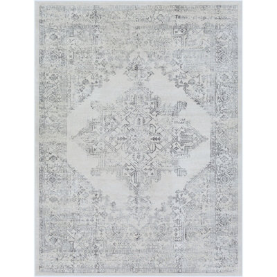 Livabliss Roma-Vintage Off-White Grey Charcoal Traditional Boho Living Dining Bedroom Rug 120 X 170 Cm Easy Care, Non Shedding - image 1