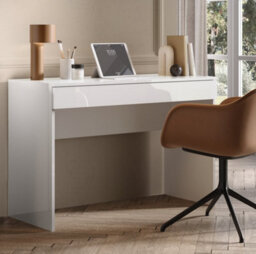 FurniComp LTD Furnicomp Kompact Large White Gloss Home Office Desk/dressing Table
