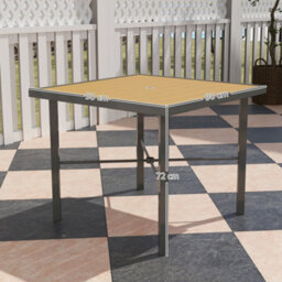 Outsunny 90Cm Square Outdoor Patio Garden Dining Table With Umbrella Hole - thumbnail 3