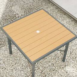 Outsunny 90Cm Square Outdoor Patio Garden Dining Table With Umbrella Hole - thumbnail 9