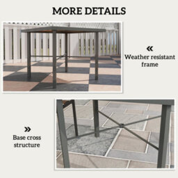 Outsunny 90Cm Square Outdoor Patio Garden Dining Table With Umbrella Hole - thumbnail 7