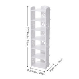 Thehotsale 7-Tier White Plastic Freestanding Open Shoes Rack For Entryway - thumbnail 7