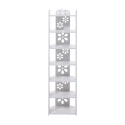 Thehotsale 7-Tier White Plastic Freestanding Open Shoes Rack For Entryway - thumbnail 3
