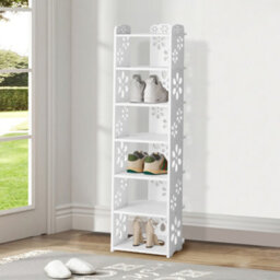 Thehotsale 7-Tier White Plastic Freestanding Open Shoes Rack For Entryway - thumbnail 1