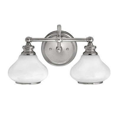 Elegant Ip44 Twin Wall Light With Opal Glass And Polished Chrome Finish
