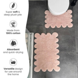 Allure Bath Fashions Two Piece Scallop Bath Mat Set - Blush Pink - thumbnail 4
