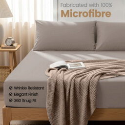 Aspire Homeware Beige Fitted Sheet 40 Cm Extra Deep Pocket Hypoallergenic Bed Sheet Microfiber (L)200Cm X (W)180Cm,super King - thumbnail 8