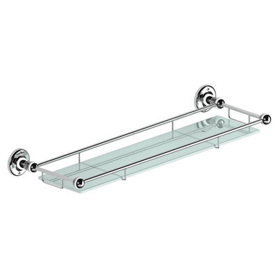 Plum&clay Kingham Bathroom Wall Mounted Chrome Glass Shelf (W)56Cm - image 1