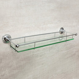 Plum&clay Kingham Bathroom Wall Mounted Chrome Glass Shelf (W)56Cm - thumbnail 2