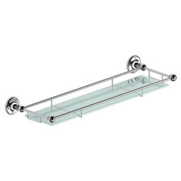 Plum&clay Kingham Bathroom Wall Mounted Chrome Glass Shelf (W)56Cm - thumbnail 1