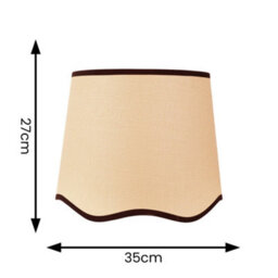 Valuelights Dutton Natural Fabric Black Trim Scallop Edge Ceiling Floor Table Large Lamp Shade (D)35Cm - thumbnail 4