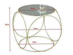 Aspect Furniture Gatsby Accent Table/bedside Table-Mirror Top/matt Gold Frame - thumbnail 3