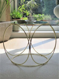 Aspect Furniture Gatsby Accent Table/bedside Table-Mirror Top/matt Gold Frame