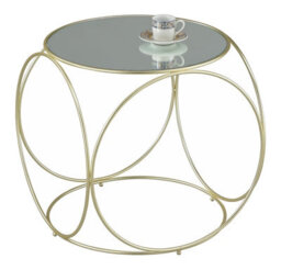 Aspect Furniture Gatsby Accent Table/bedside Table-Mirror Top/matt Gold Frame - thumbnail 2