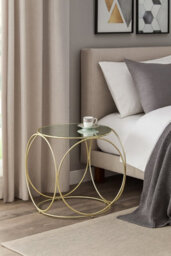 Aspect Furniture Gatsby Accent Table/bedside Table-Mirror Top/matt Gold Frame - thumbnail 5