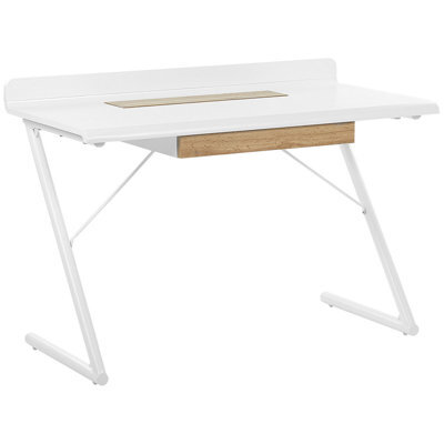 Beliani Home Office Desk Focus White 120 Cm 60 Cm With Drawers - image 1