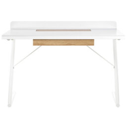 Beliani Home Office Desk Focus White 120 Cm 60 Cm With Drawers - thumbnail 6