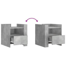 Berkfield Bedside Cabinet Concrete Grey 45X50X50 Cm Engineered Wood - thumbnail 8
