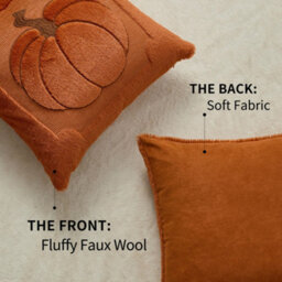 Amorly 2Pack Fall Pumpkin Pillow Covers,rust Soft Plush Autumn Throw Cushion Cases,thanksgiving Home Decor For Sofa,bedroom,living Room - thumbnail 2