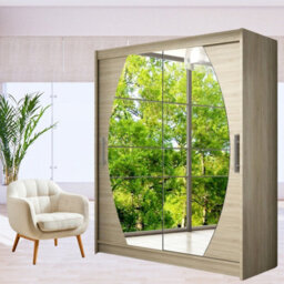 Westa Viii 150Cm Sliding Door Wardrobe With Modern Mirror Design Sonoma - thumbnail 1