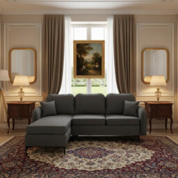 Venice L Corner Sofa Bed With Bonnell Spring Metal Legs Wooden Frame Dl Mechanism Storage 225X172X78X96 Cm Grey Left - thumbnail 2